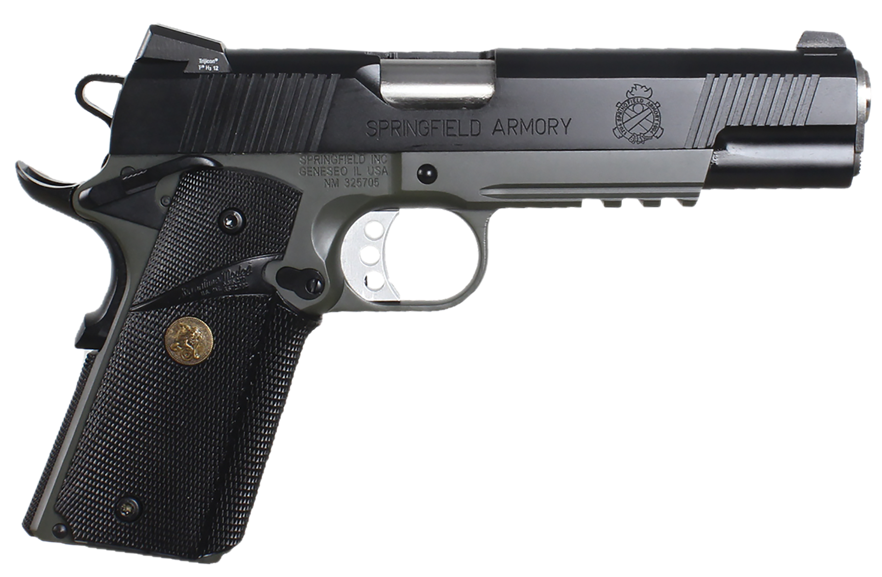 Springfield 1911 Marine Operator 45 Acp 5 Barrel 7rd Pachmayr Grip Od Greenblack Armory Kote 0988