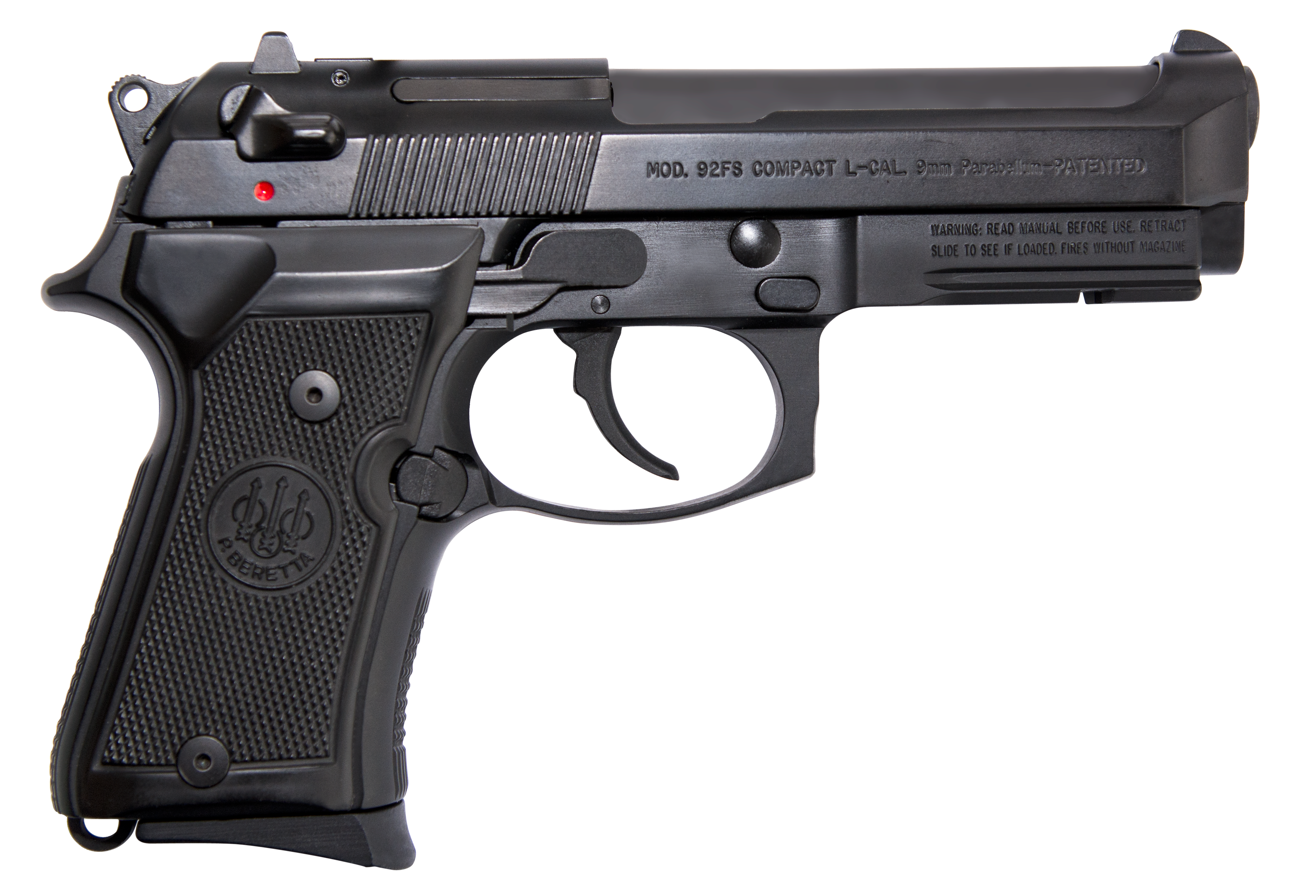  Beretta 92FS Compact W Rail SA DA 9mm 4 25 13RD Syn Grip Black Bruniton