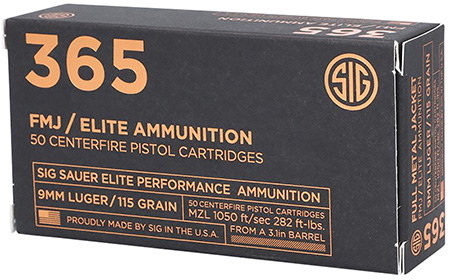 Sig Sauer Elite Ball Luger FMJ Ammo