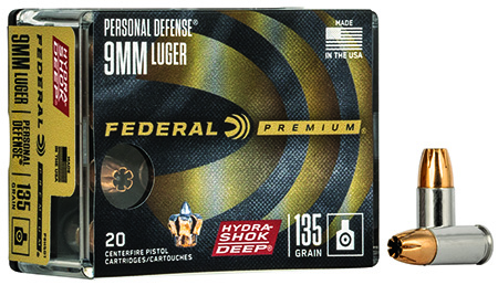 Federal Premium Personal Defense Luger Hydra-Shok Deep HP Ammo