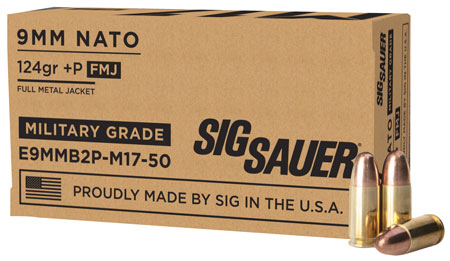 Sig Sauer Military Grade Luger FMJ +P Ammo