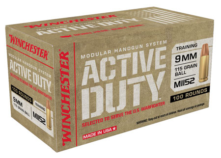 Winchester Active Duty Mil Luger Flat Nose FN Ammo
