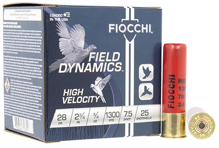 28 Gauge Ammo - Fiocchi Field Dynamics High Velocity 3/4oz Fiocchi Field Dynamics High Velocity 3/4oz Ammo