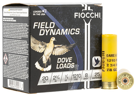 20 Gauge Ammo - Fiocchi Field Dynamics Dove & Quail 7/8oz Fiocchi Field Dynamics Dove & Quail 7/8oz Ammo