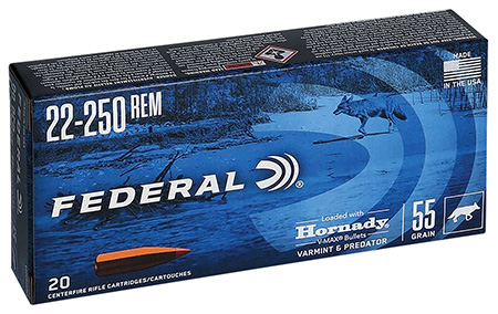 22-250 Ammo - Federal Varmint & Predator Hornady V-Max Federal Varmint & Predator Hornady V-Max Ammo