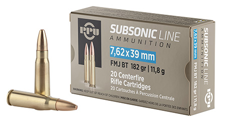 7.62x39mm Ammo - PPU Subsonic FMJBT PPU Subsonic FMJBT Ammo