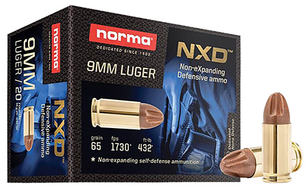 Norma Defense NXD Luger Injection Molded Copper Projectile Ammo