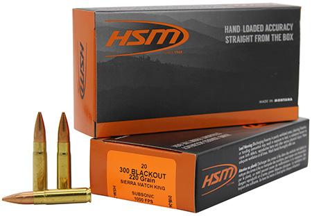 HSM Match Sierra MatchKing Boat-Tail HP Ammo