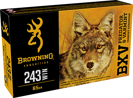 243 Win Ammo - Browning Ammo V Predator & Varmint Expansion Polymer Tip Browning V Predator & Varmint Expansion Polymer Tip Ammo