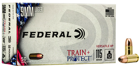 Federal Train Rotect Luger Versatile HP +P Ammo