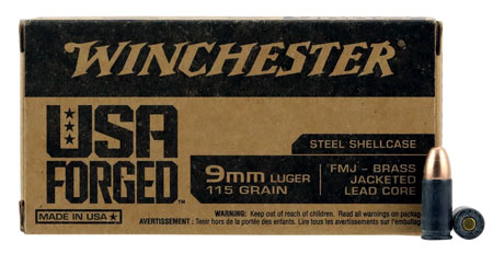 Winchester USA Forged Steel Luger 10 FMJ Ammo