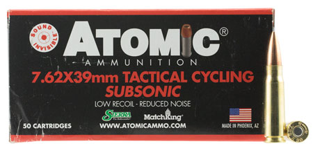 Atomic Subsonic Boat-Tail BT HP Ammo