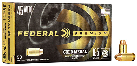 Federal Premium Gold Medal Semi Wadcutter FMJ Ammo