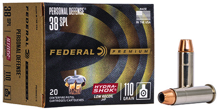 Federal Premium Personal Defense Low Recoil Hydra-Shok JHP Ammo