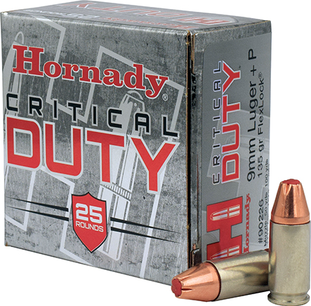 9mm Ammo - Hornady Critical Duty FlexLock +P Hornady Critical Duty FlexLock +P Ammo