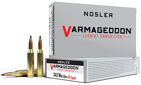 Nosler Varmageddon Flat Base Tipped Ammo