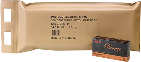 PMC Bronze Battle Luger FMJ Ammo