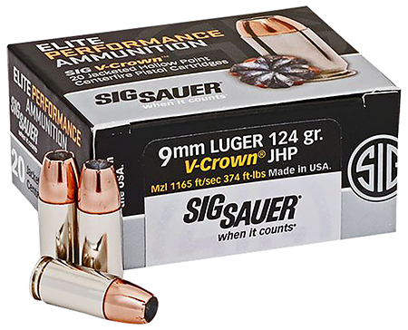 Sig Sauer Elite Performance V-Crown JHP Ammo