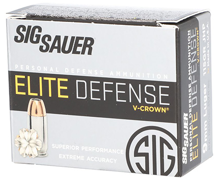 Sig Sauer Elite V-Crown Luger JHP Ammo