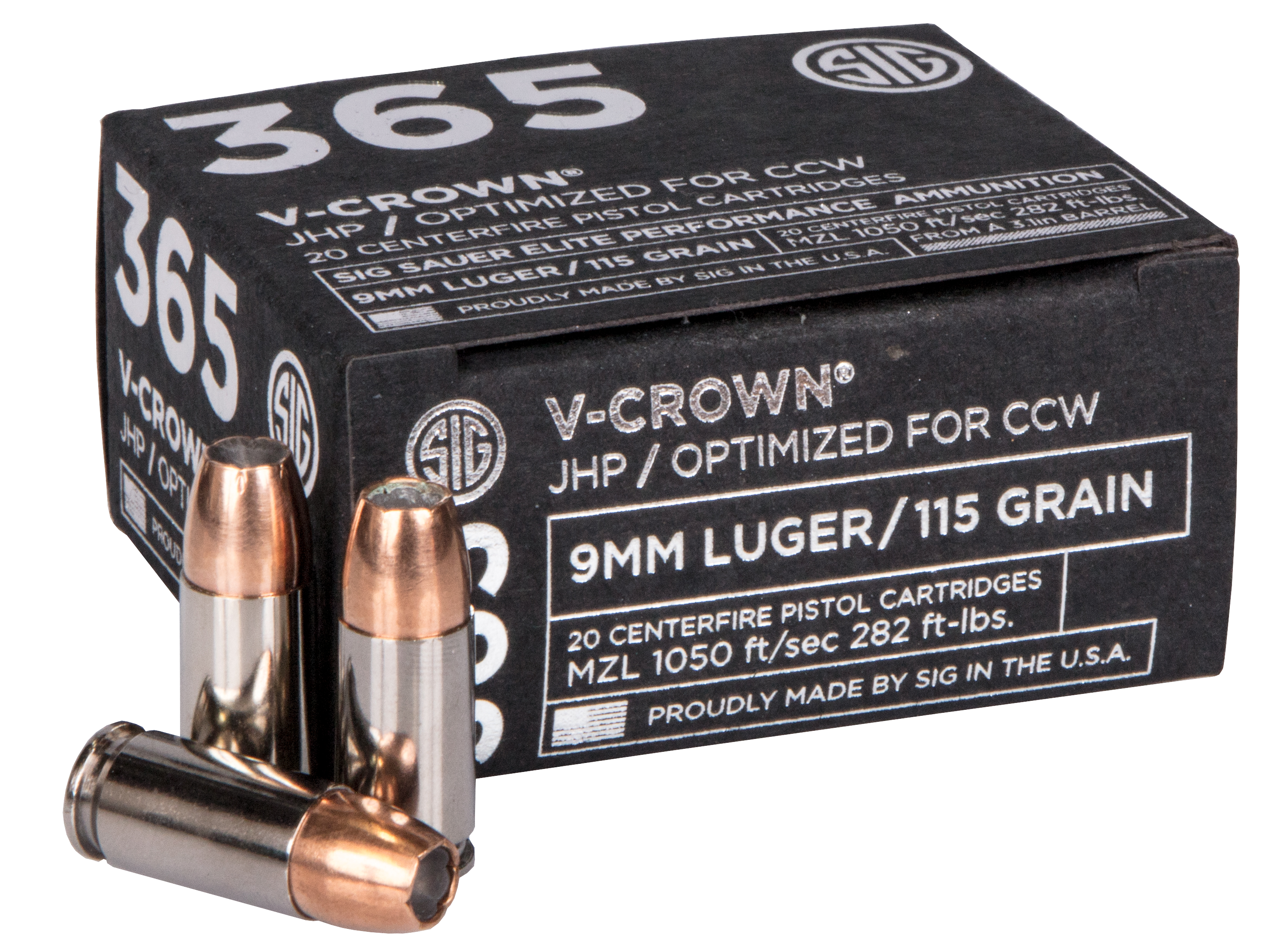 SIG E9MMA1-365-20 VCRWN 9MM 115 JHP 20/10