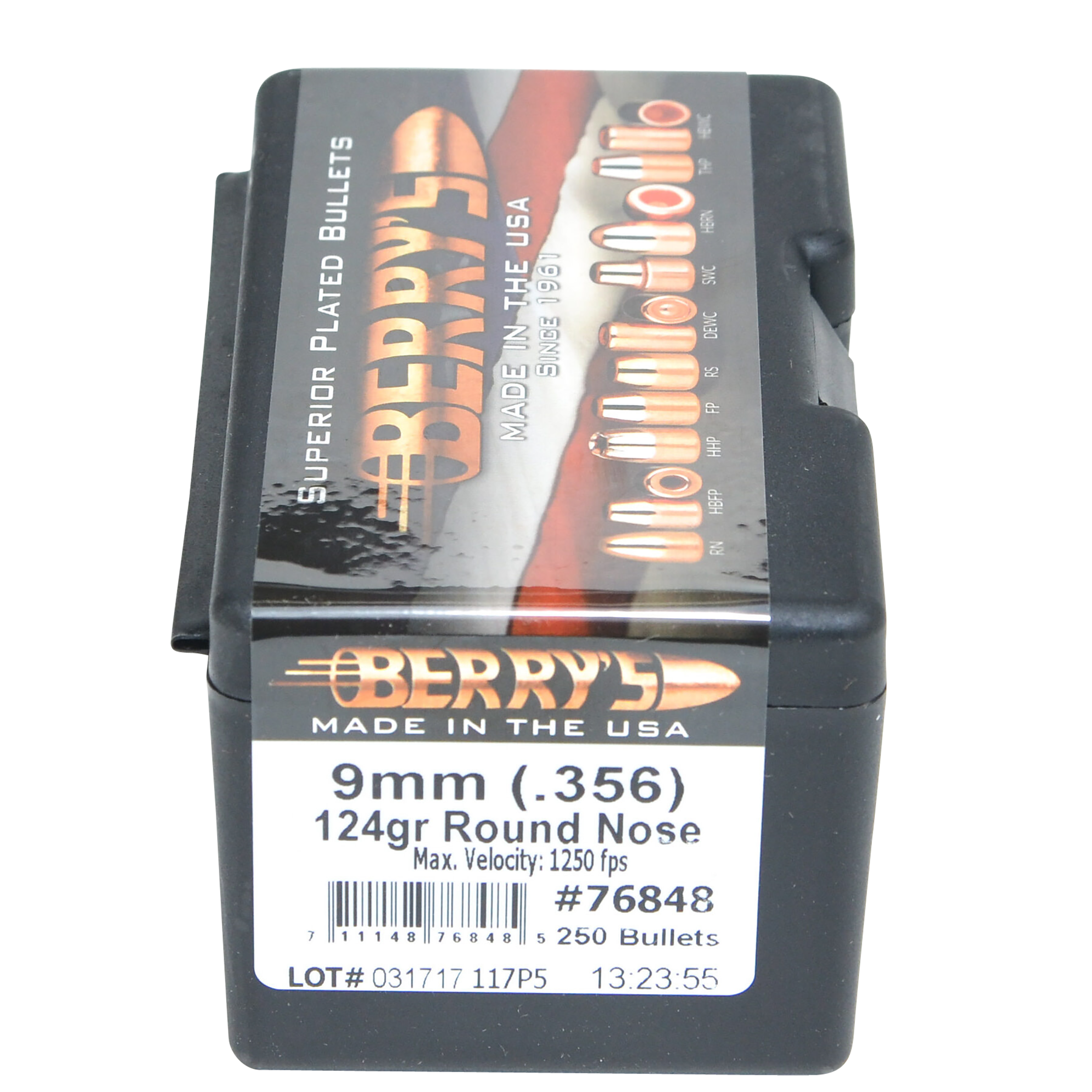 BERRYS 76848 9MM .356 124GR RN 250