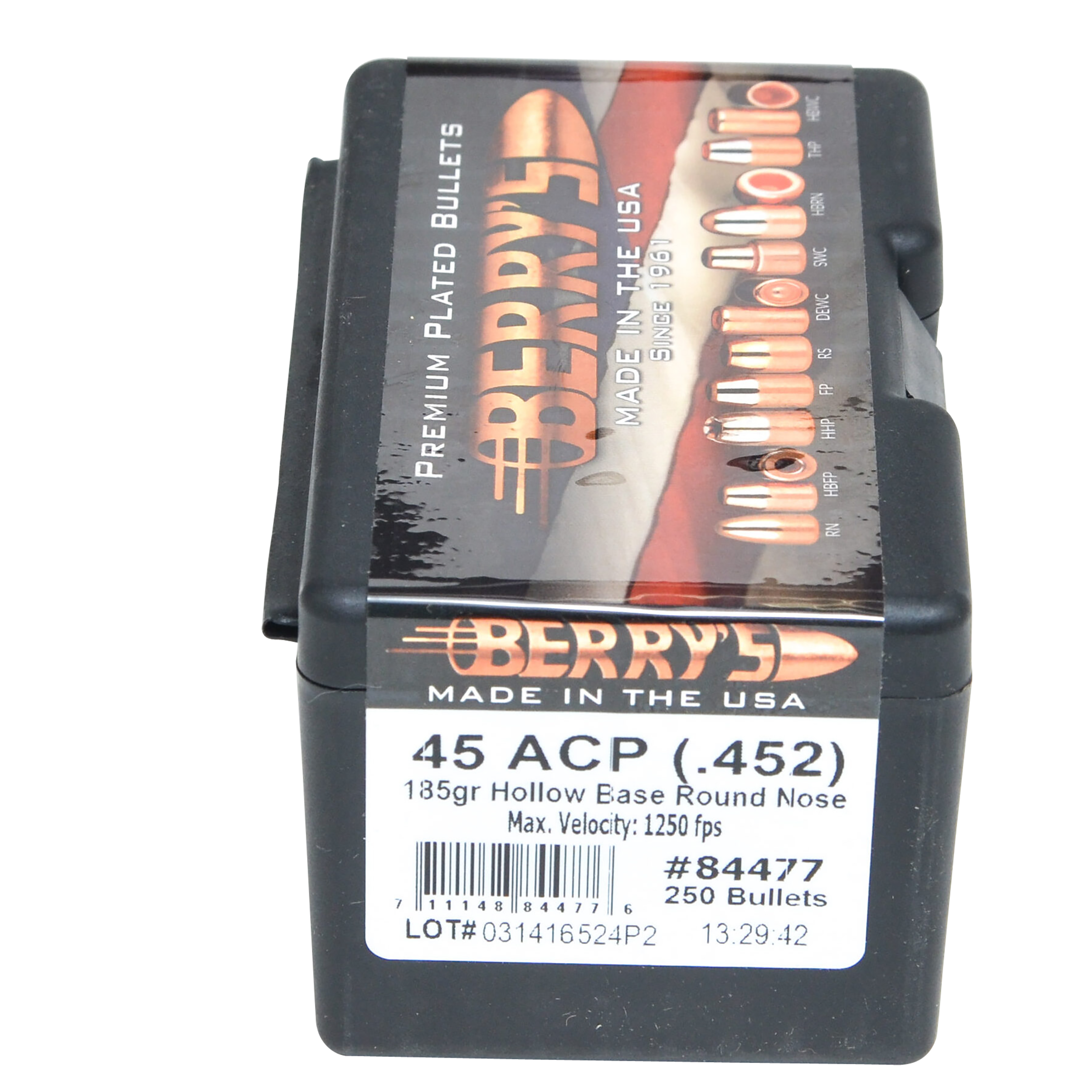 BERRYS 84477 45 .452 185GR HBRN 250