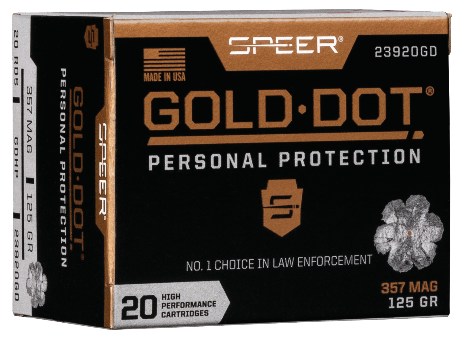 SPEER 23920GD GOLD DOT 357MAG 125 HP 20/10