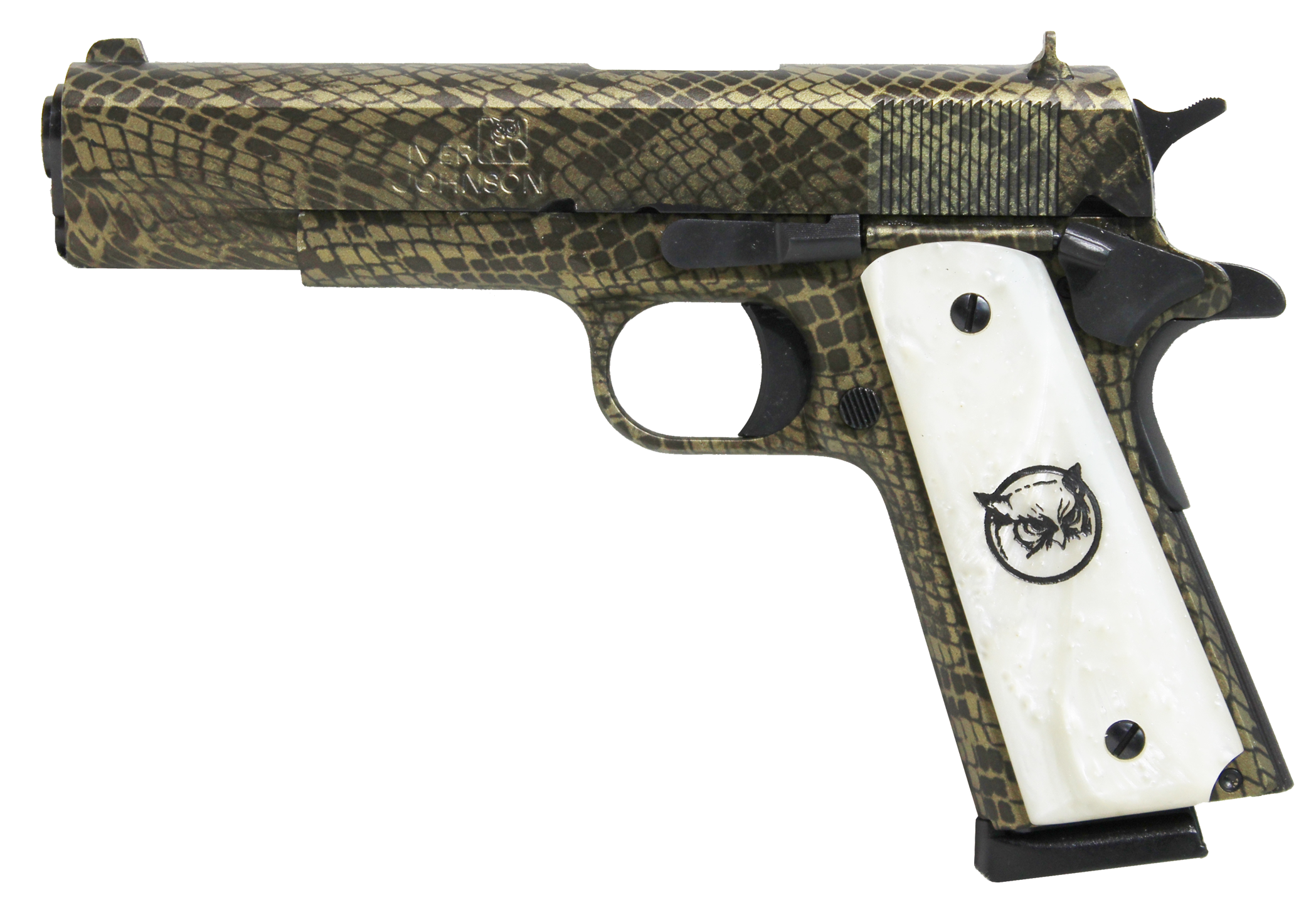 IVER 1911A1WATERMOCCASIN 45 5IN GVRN SNAKE GRN