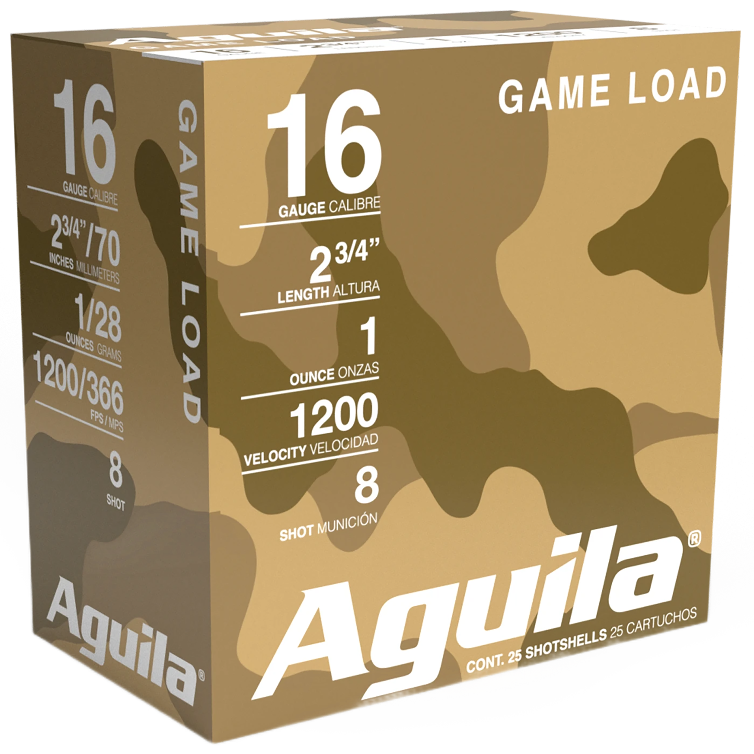 AGUILA 1CHB1618 GAME LD 16G 2.75 #8 1OZ 25/10