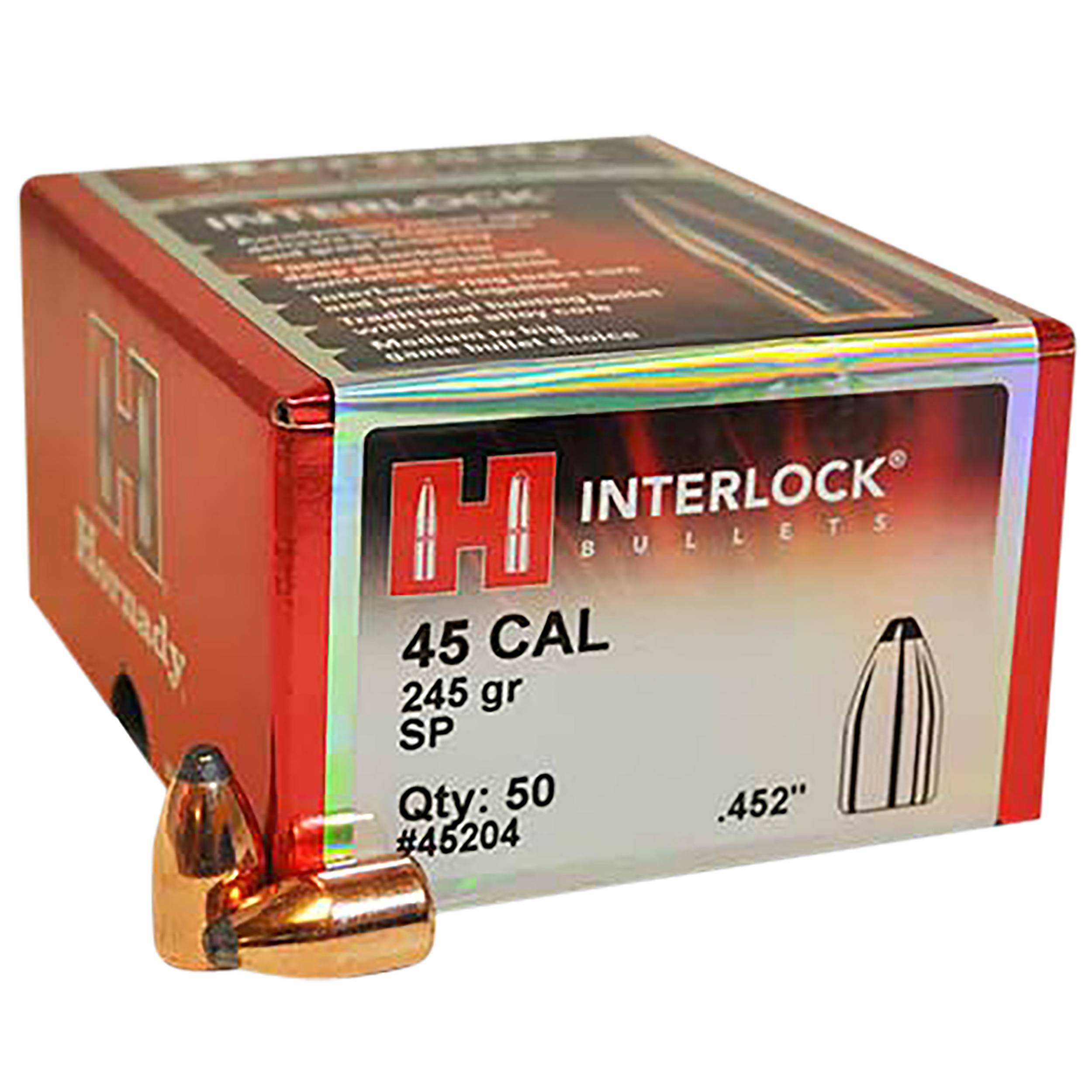HORN 45204 BULL .452 245 SP INTERLOCK 50/15
