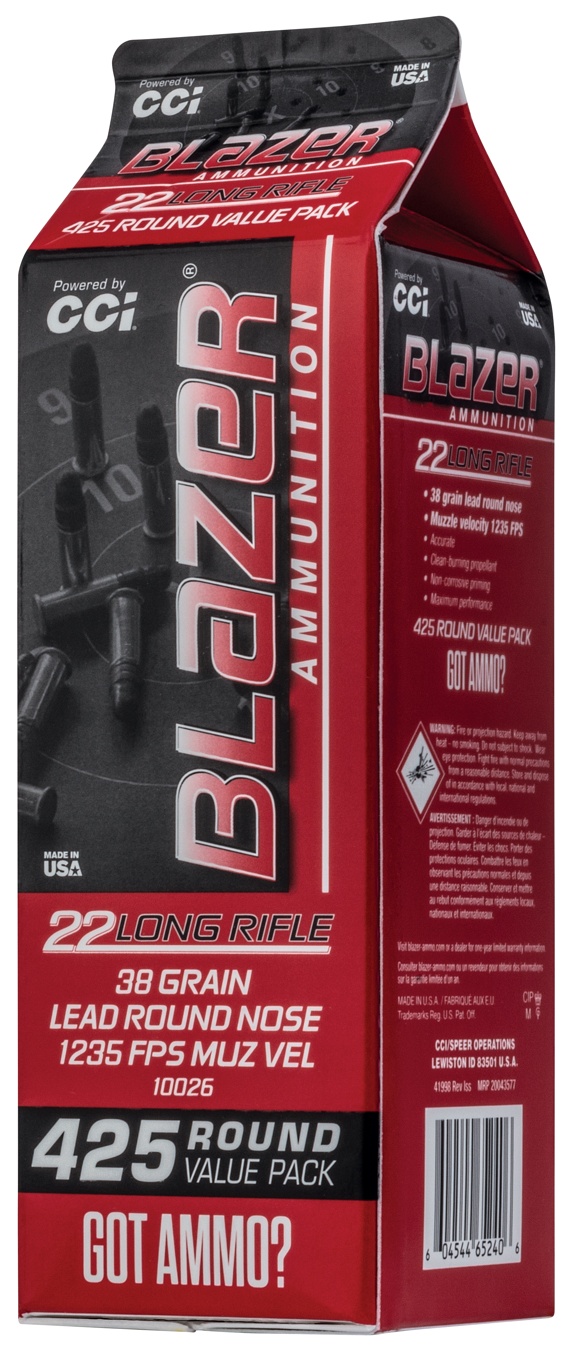 CCI 10026 22LR BLAZER 38 LRN 425/08