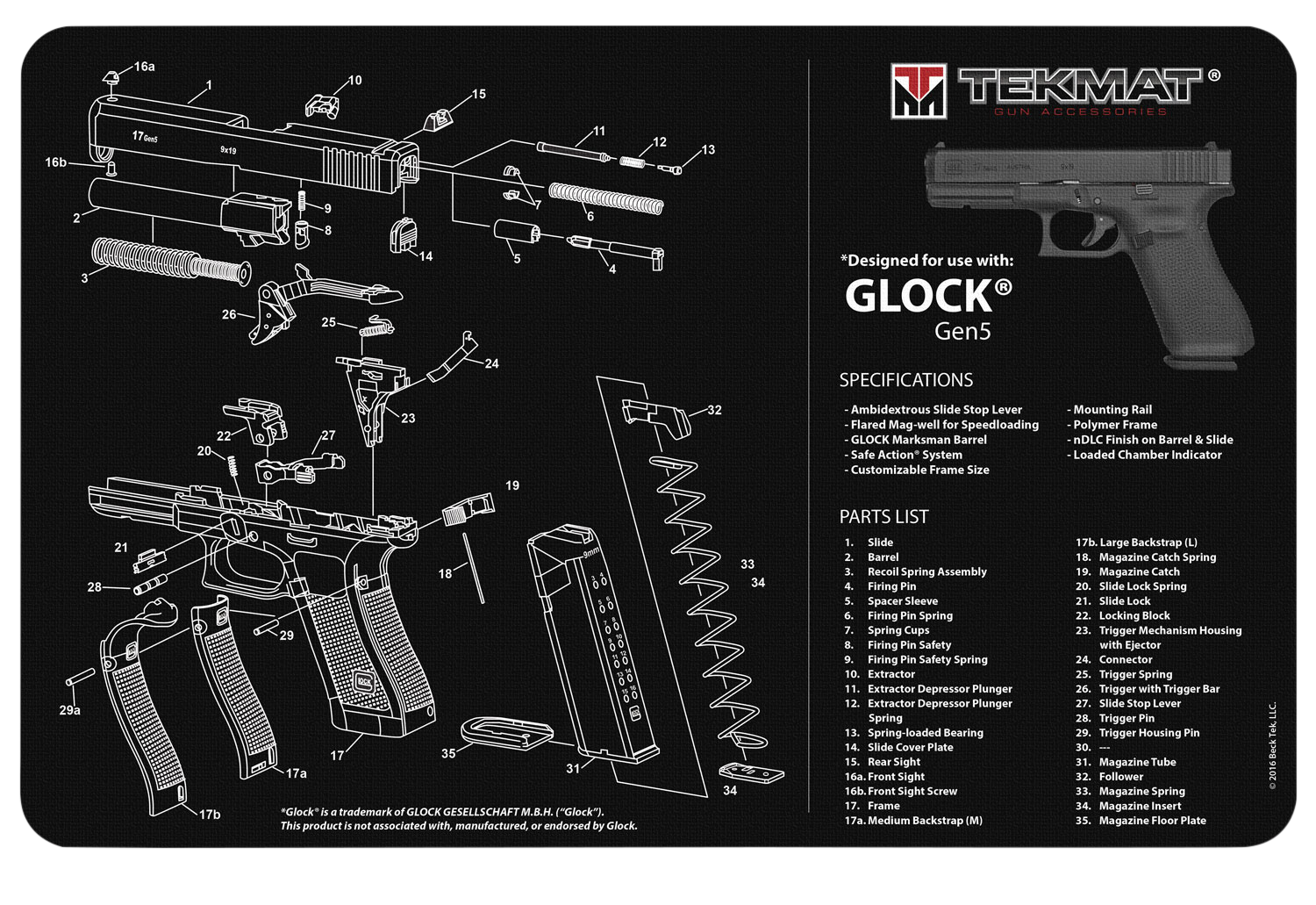 TEKMAT TEKR17GLOCKG5 GLOCK GEN 5