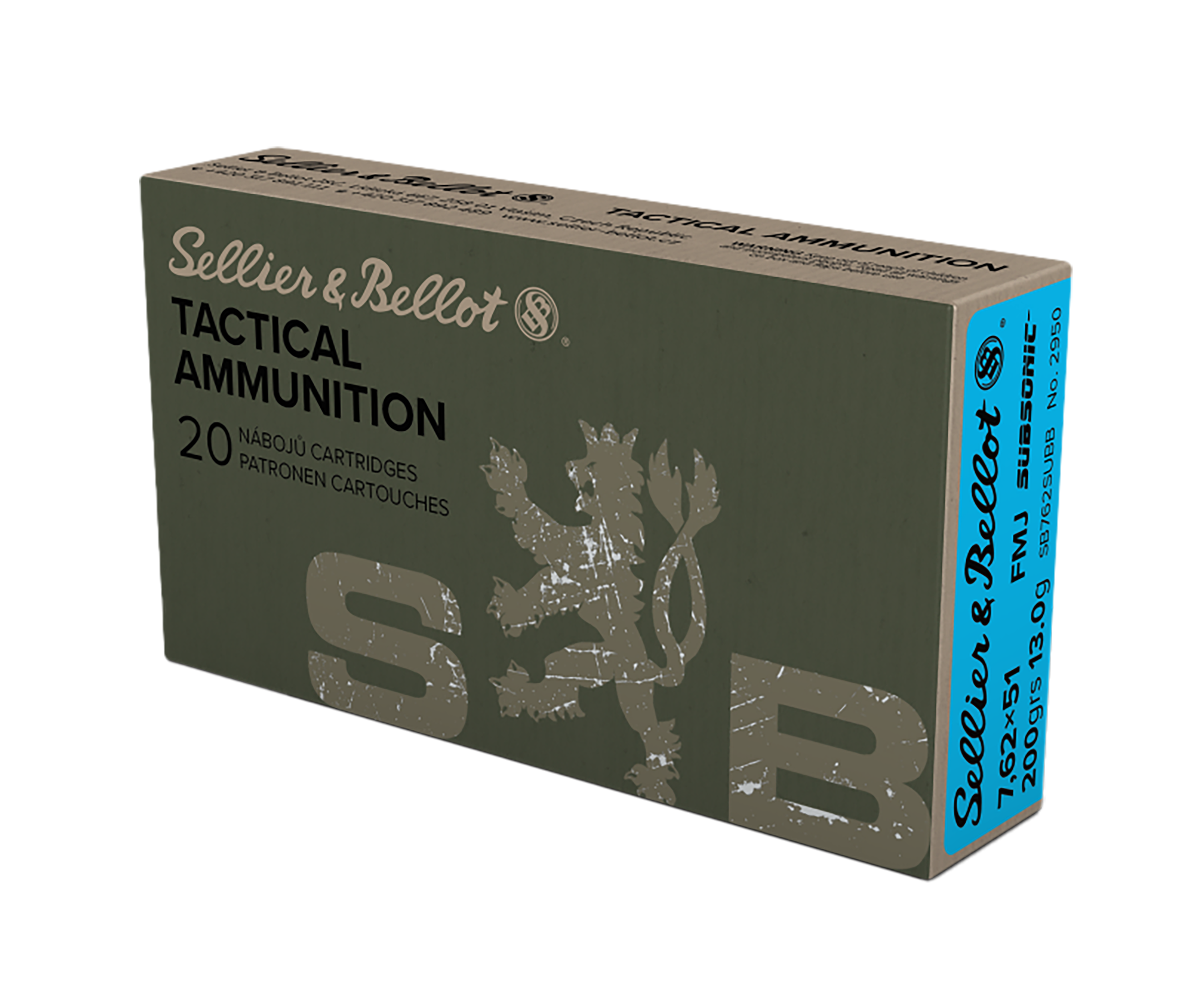 S&B SB762SUBB 308WIN 200 FMJ SUB 20/25