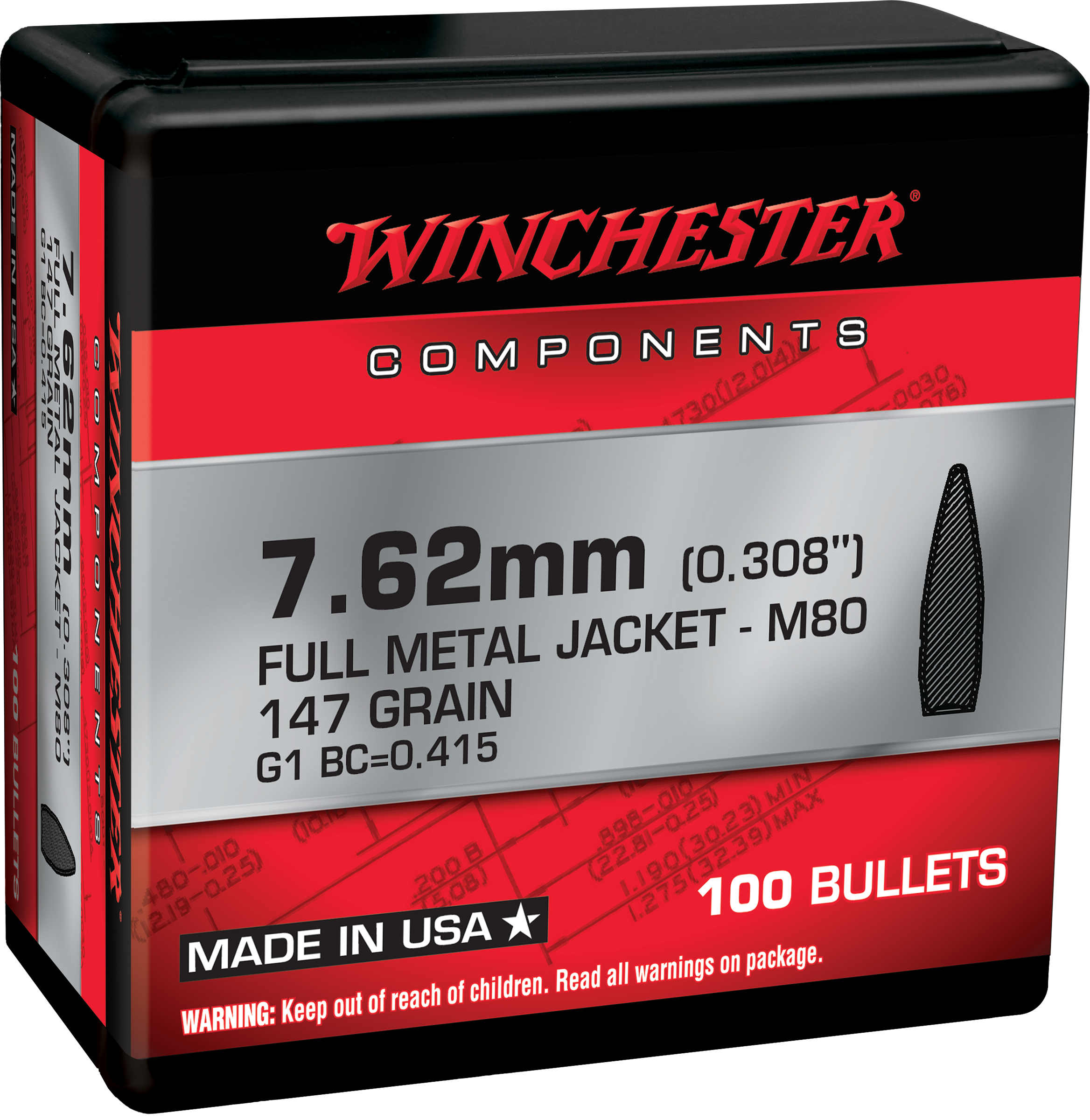 WIN WB762147NX BUL 7.62 147 FMJ NATO 100/10