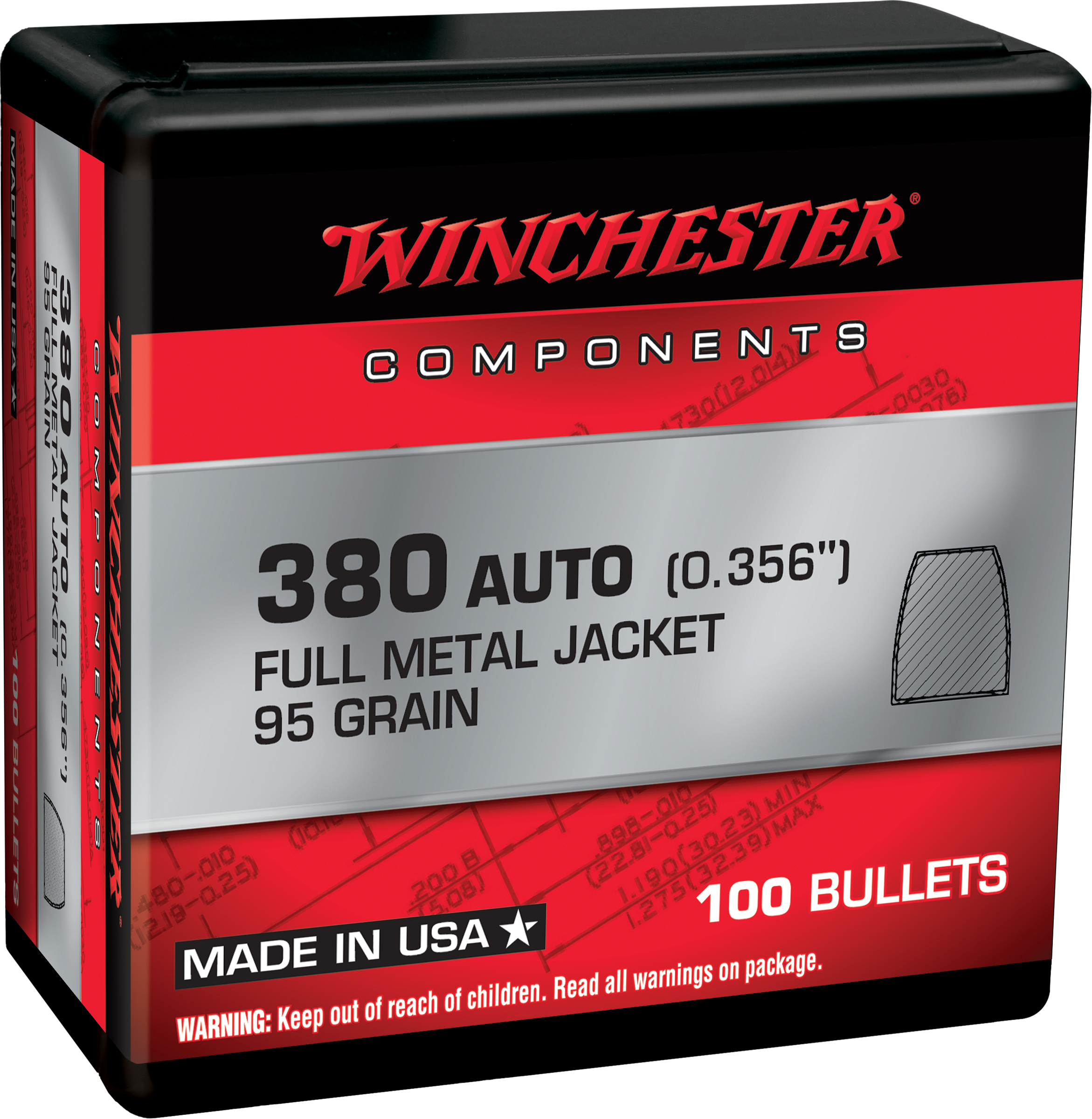 WIN WB380MC95X BUL 380 95 FMJ 100/10