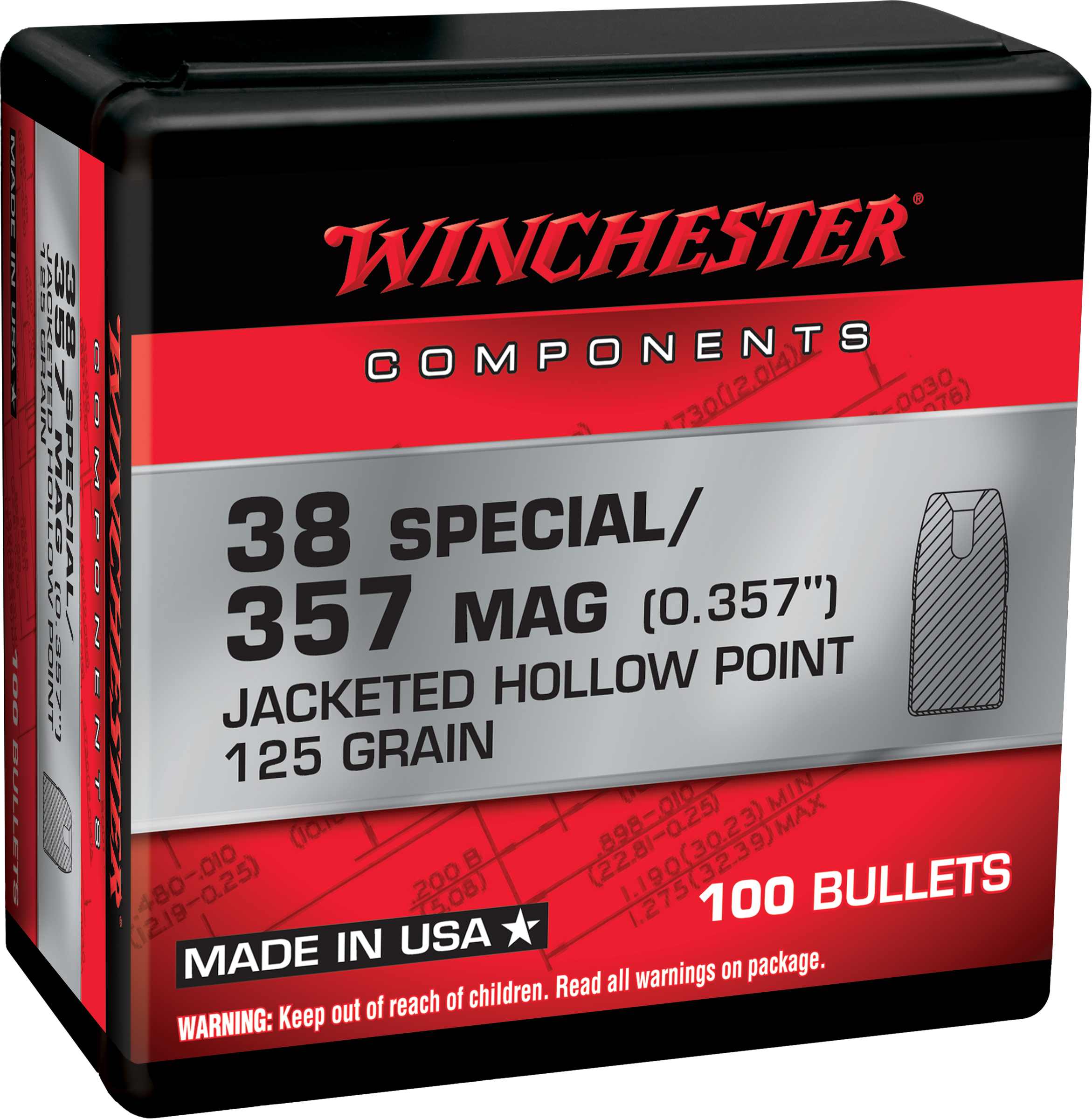 WIN WB38HP125X BUL 38SP 125 JHP RETL 100/10
