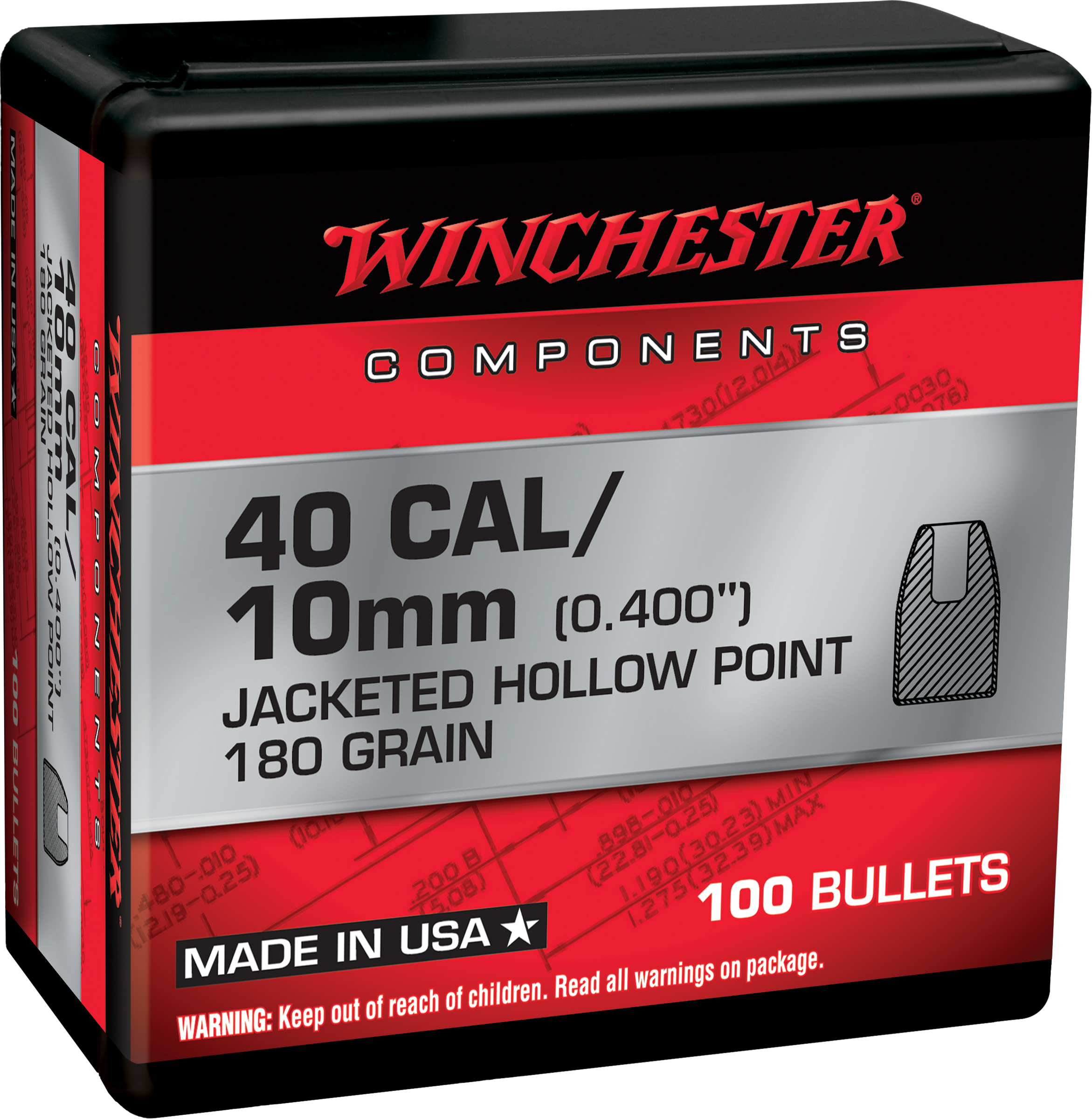 WIN WB40HP180X BUL 40 180 JHP RETL 100/10