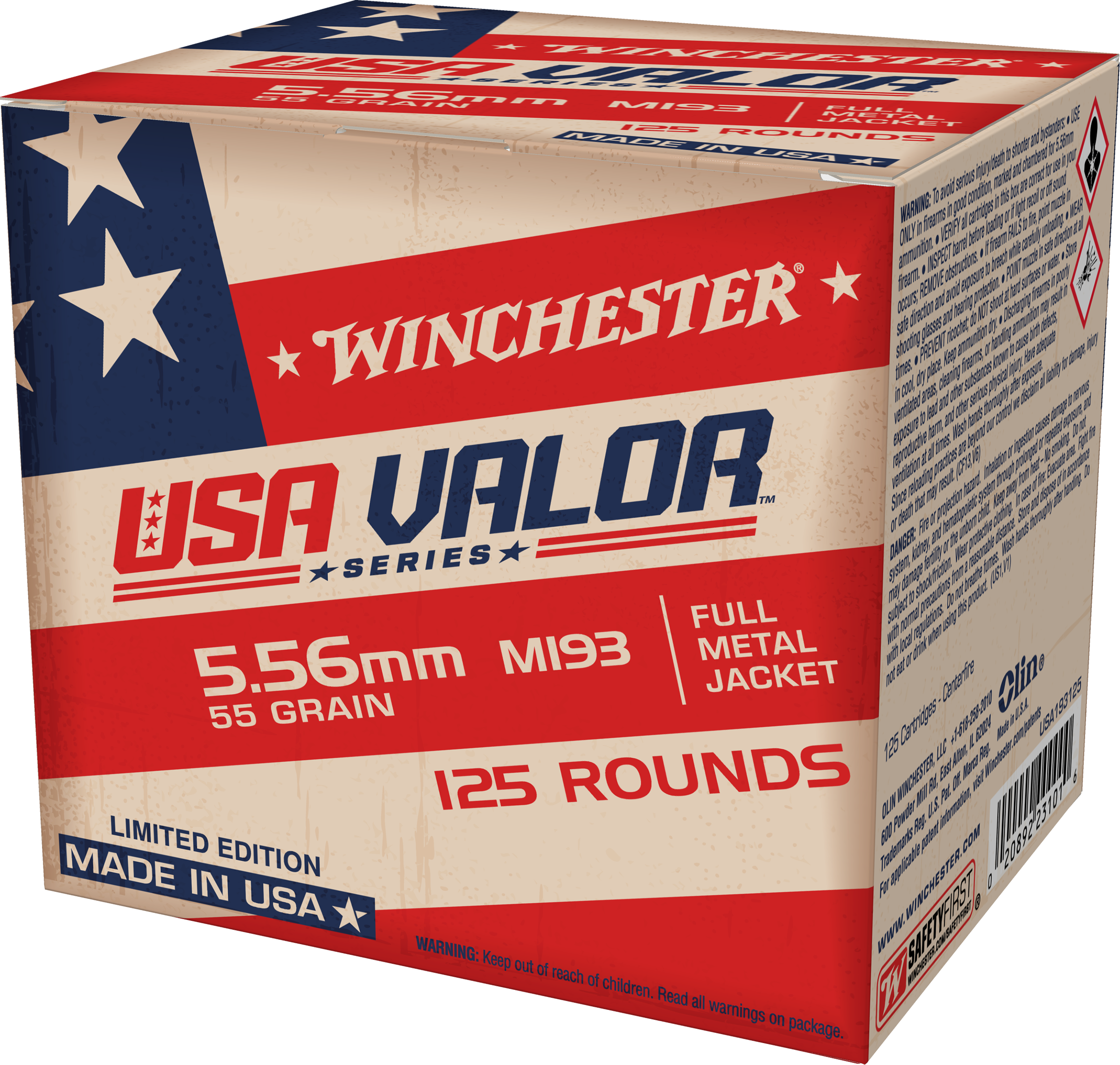 WIN USA193125 5.56 M193 55 FMJ 125/10