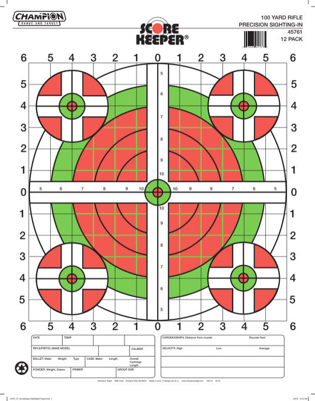 CHAMP 45796 100YD ORG/GRN LG SIGHT IN 12PK