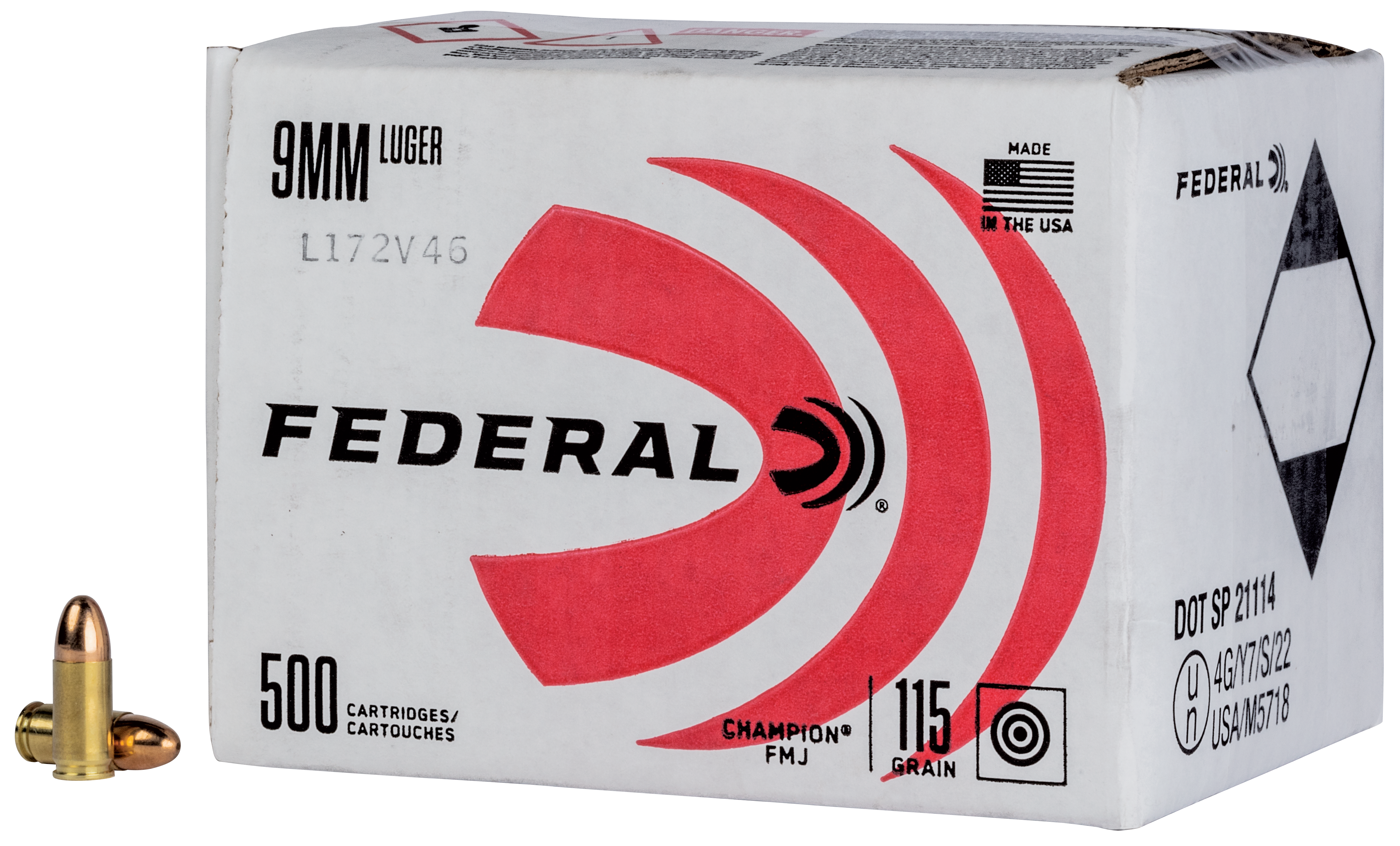 FED C9115A500 9MM 115 FMJ BULK 500/1