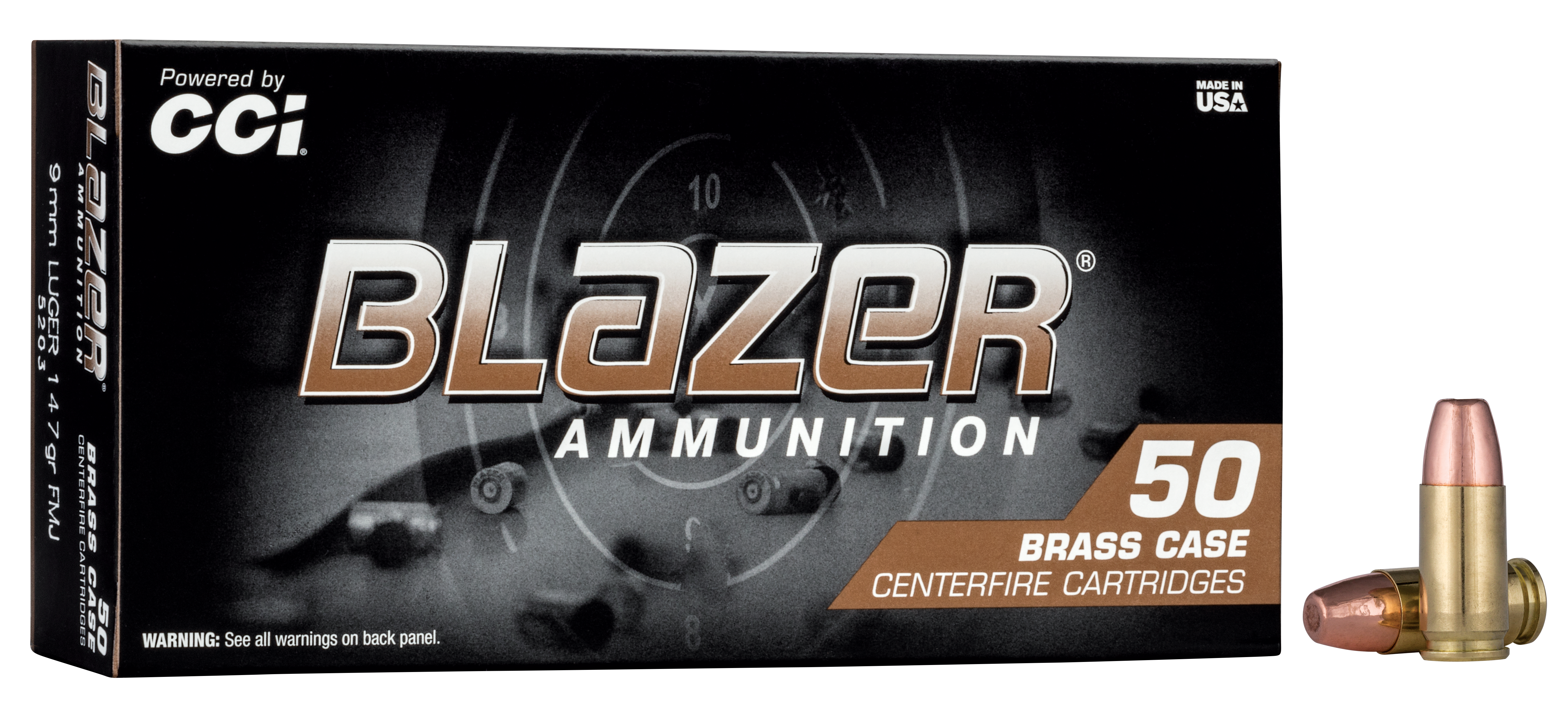 CCI 5203 BLAZER BRASS 9MM 147GR 50/20