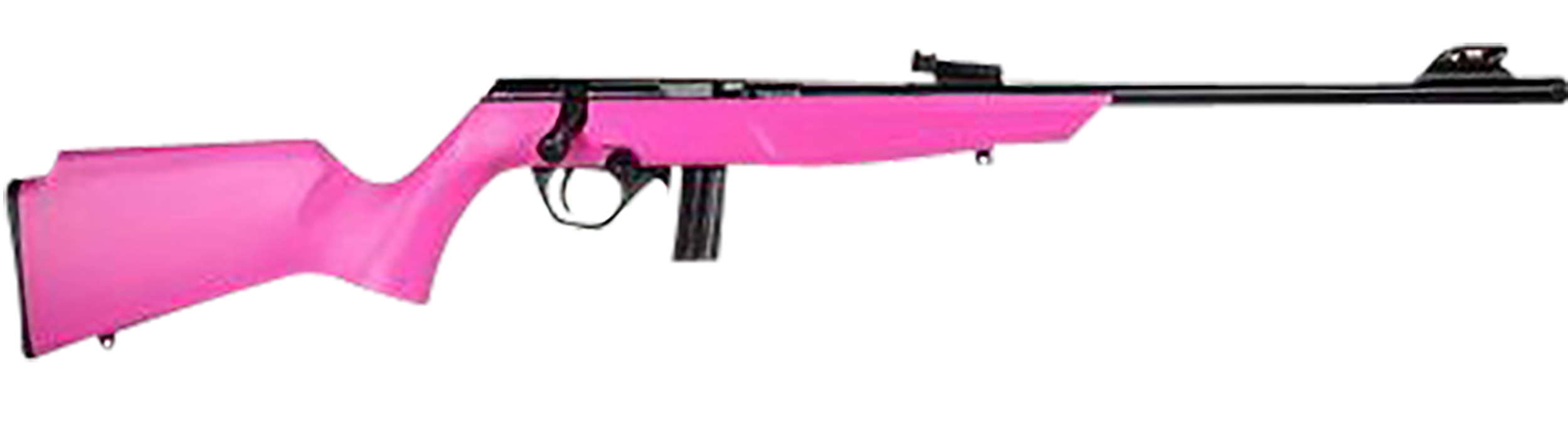 Rossi RB22 Compact 22 LR 10+1, 16" Matte Black Button Rifled Free Floating Steel Barrel, Matte Black Stainless Steel Receiver, Pink Monte Carlo Stock, Right Hand