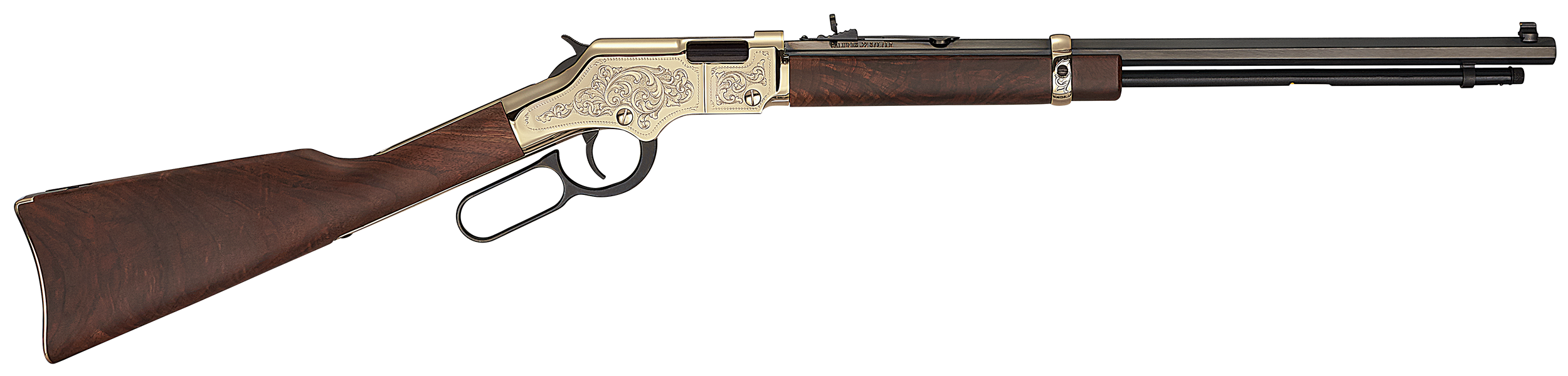 Henry H004D4 Golden Boy Deluxe 4th Edition 22 Short, 22 Long or 22 LR, 16 LR/21 Short Capacity, 20" Blued Octagon Barrel, Engraved Brasslite Rec, American Walnut Stock, Ad. Buckhorn Sights