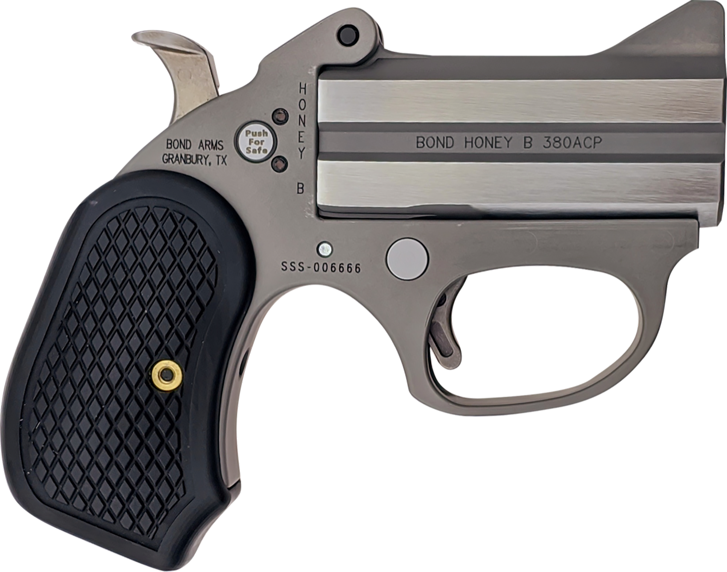 Bond Arms BAHB Honey B Stinger RS 9mm Luger 2rd Shot 3" Matte Stainless Steel Frame Black Extended B6 Resin Grips Right Hand