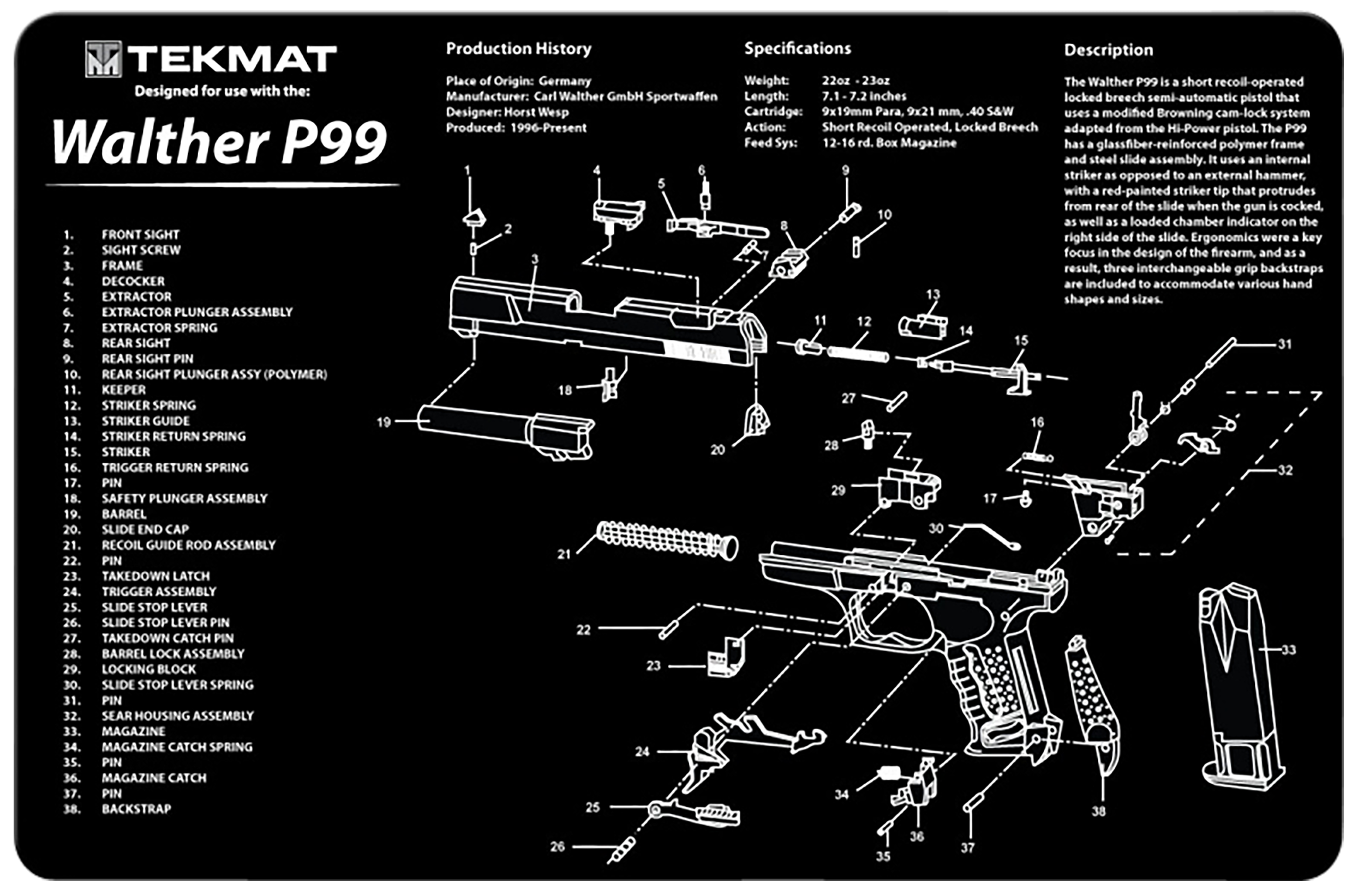 TEKMAT TEKR17WALP99 WALTHER P99