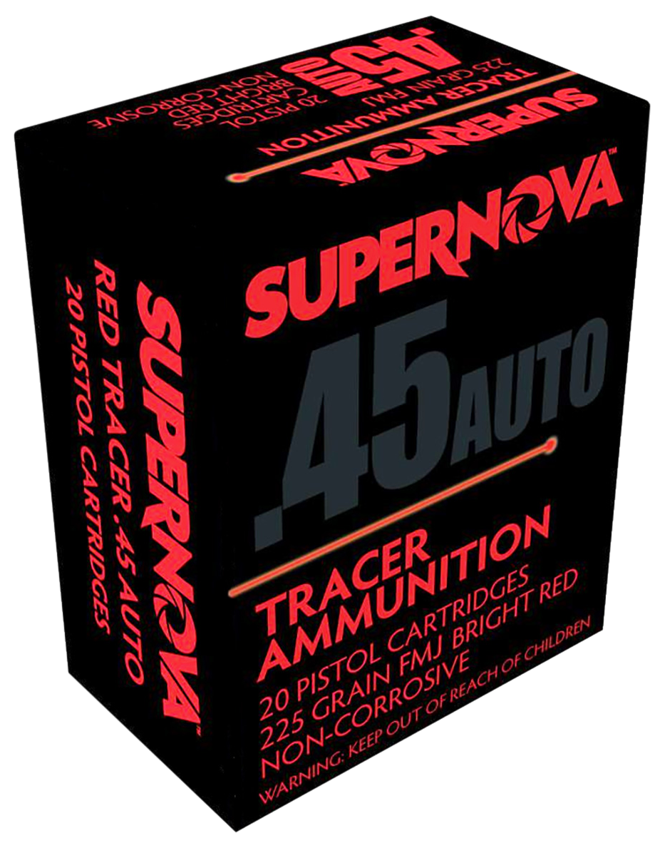SUPERNOVA PMSN45ACR 45ACP 225FMJ RED TRACERS 20/50