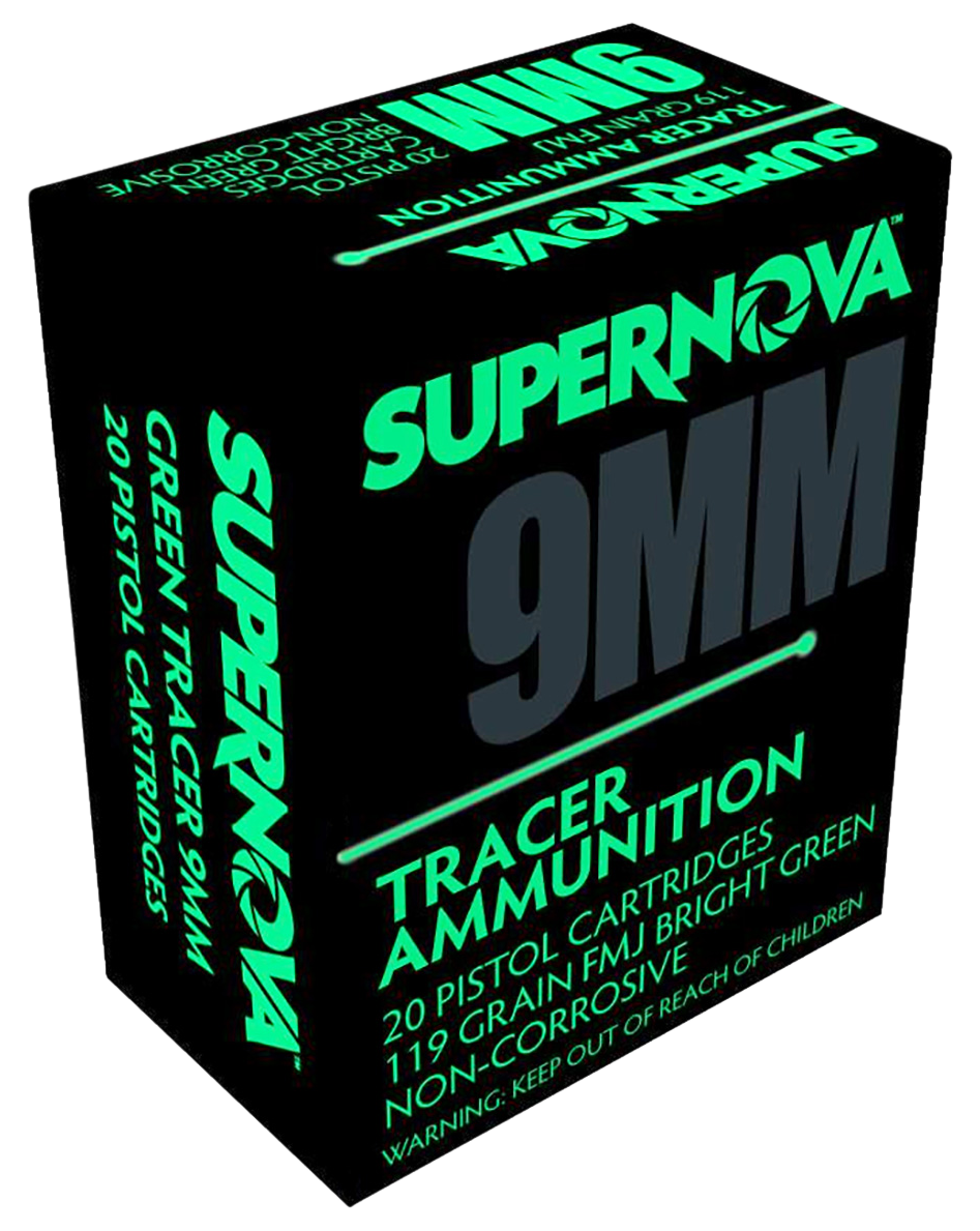 SUPERNOVA PMSN9MMG 9MM 119FMJ GRN TRACERS 20/50