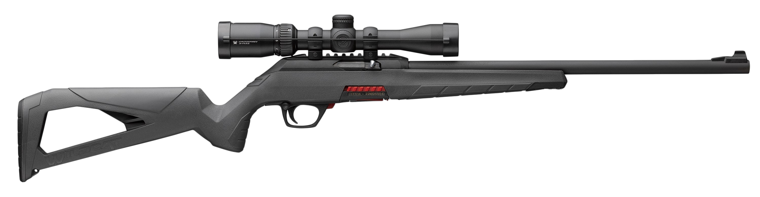 Winchester Repeating Arms 521155102 Wildcat w/Optic Full Size 22 LR 10+1 18" Matte Black Sporter Barrel, Picatinny Rail Matte Black Polymer Receiver, Gray Synthetic Thumbhole w/Picatinny Rail Stock, V