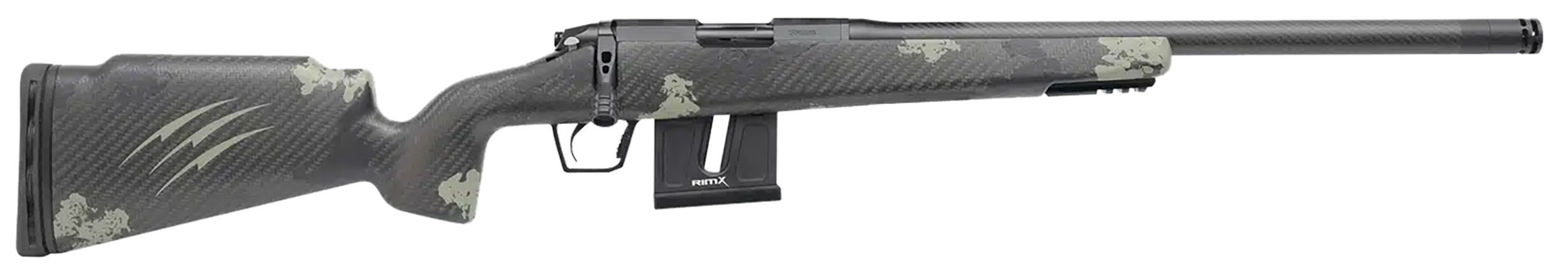 Fierce Firearms FRR17HMR18BF Carbon Razor 17 HMR 10+1 18" Black Cerakote C3 Carbon Fiber Threaded Barrel, Black Cerakote Drilled & Tapped Steel Receiver, LR Raised Negative Comb Forest Camo Carbon Fib