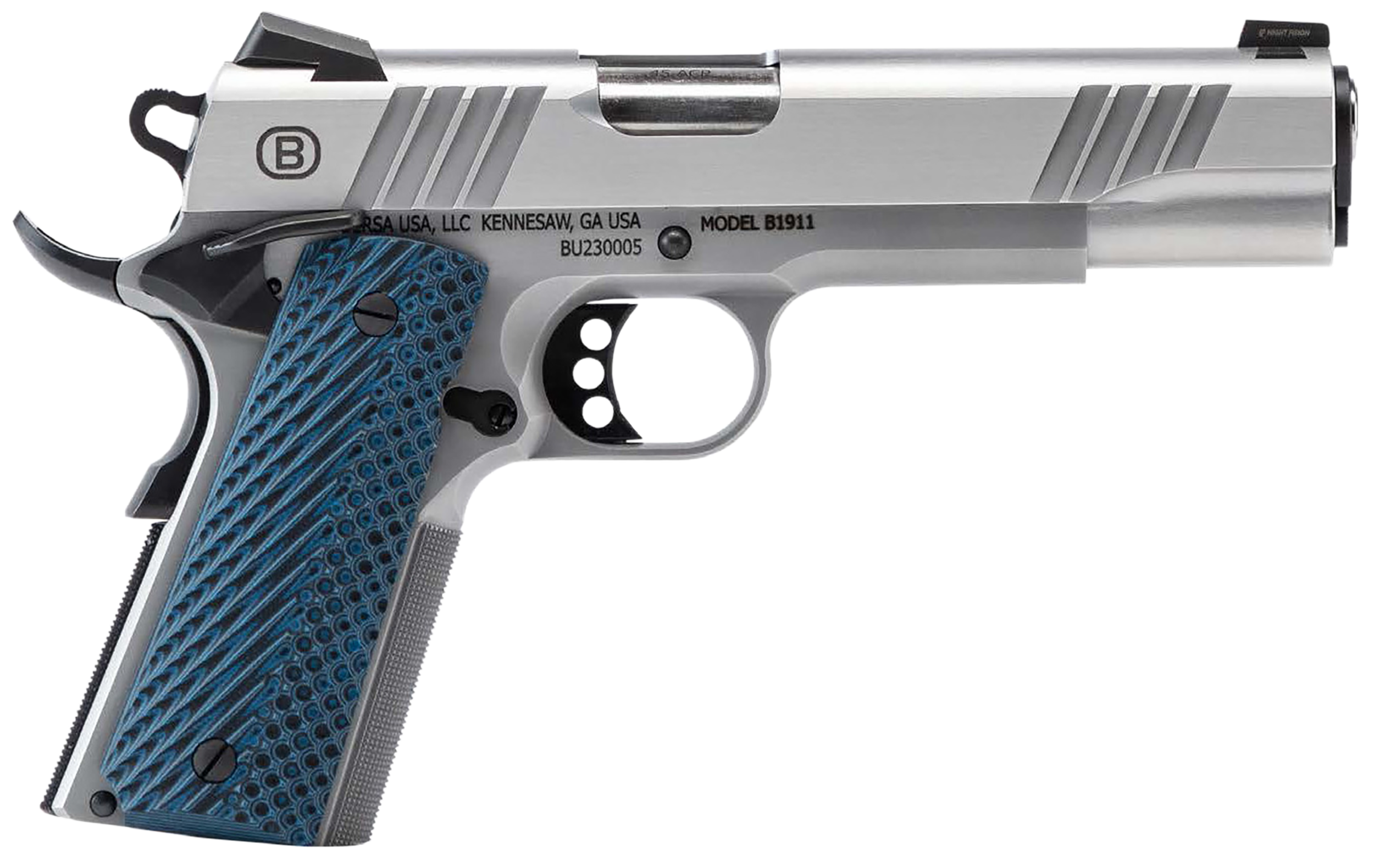 BERSA B19117050SMBL B1911 45 NS 5 8R BL/SS